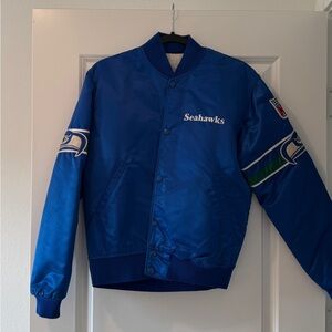 STARTER Blue Seahawks Bomber Jacket